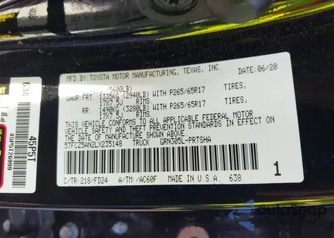 2020 Toyota Tacoma Trd Sport z USA, uszkodzony, nr VIN 5TFCZ5AN2LX235148